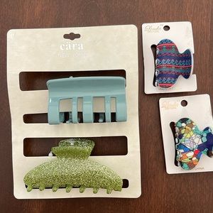 Cara New York Linda Lot of 4 Hair Claw Hair Clip Accessories New